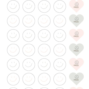 May include: A white potty training chart with the words "IT'S potty time" in a handwritten font. The chart features smiley faces in circles and heart-shaped "PRIZE" icons in pink and green.