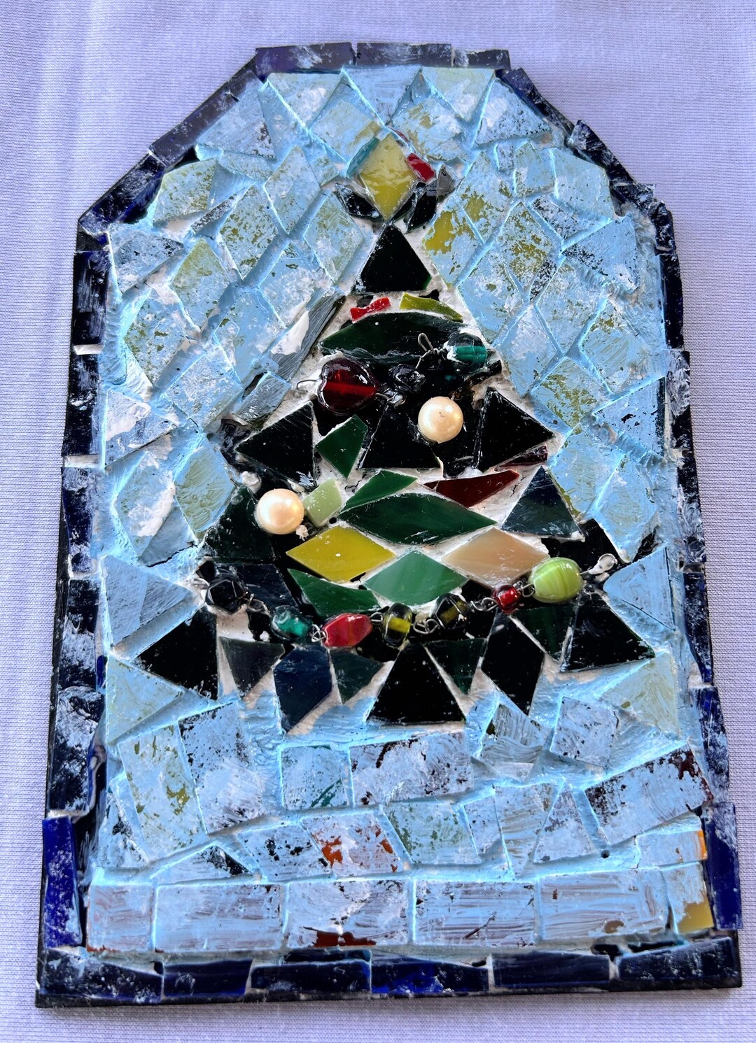 Christmas Tree Mosaic Panel - Etsy