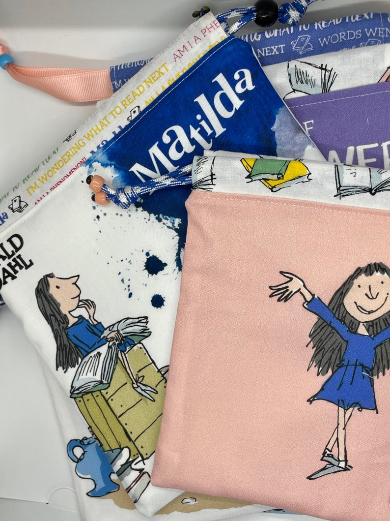 Matilda Drawstring Bag / Cosmetic Bag / Gift Bag / Matilda the Musical / Matilda Gift / Roald