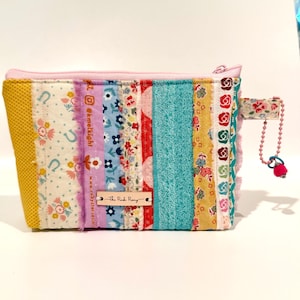 Selvage Fabric Quilted Zipper Pouch | Cosmetic Bag Gift