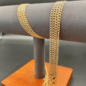 18K Solid Gold Curb Chain Necklace: 3.5MM Solid Cuban Link