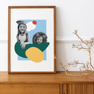 Retrato infantil personalizado A3: póster único por encargo