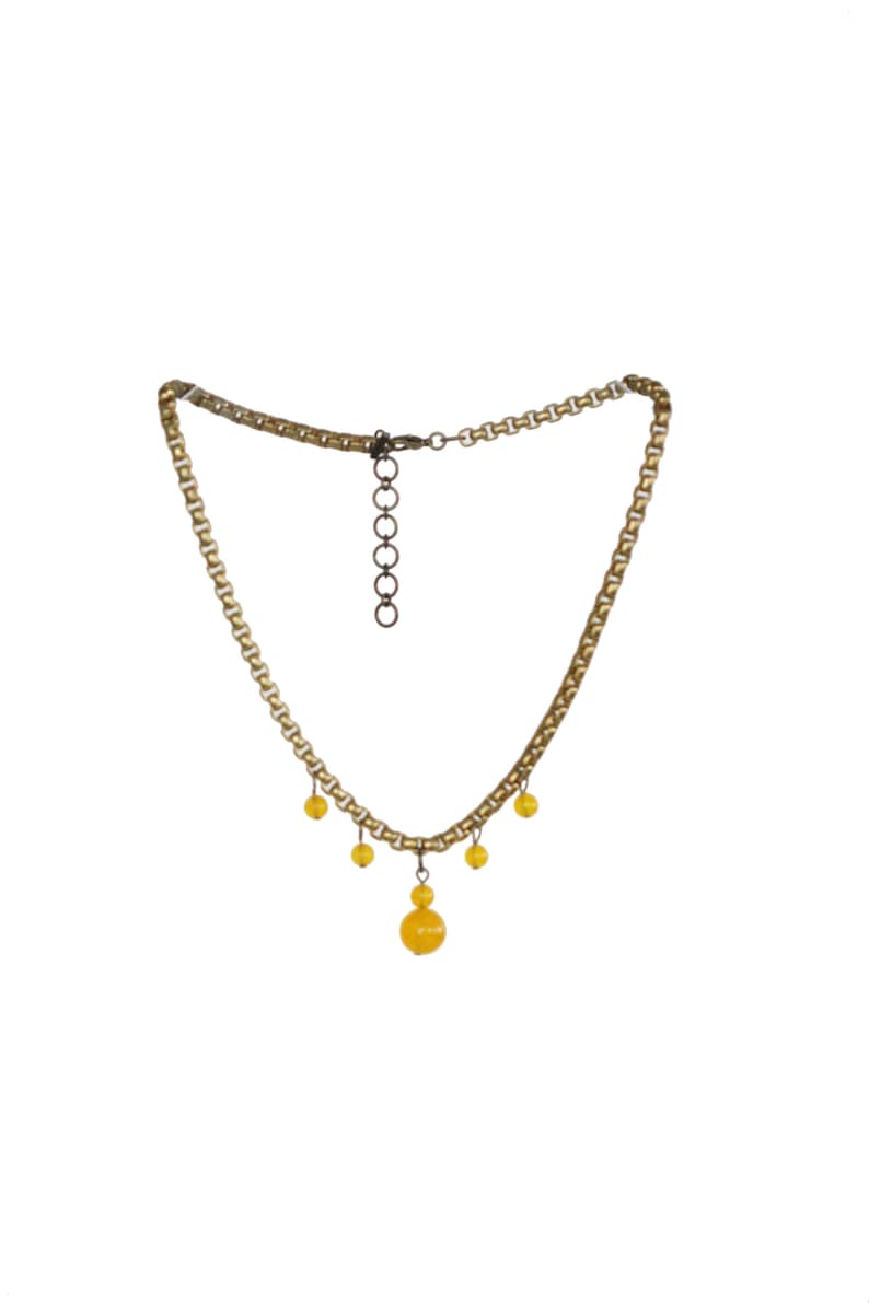 Indhi Yellow Chalcedony Crystal Necklace