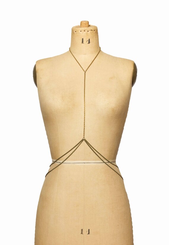 Ana Choker Draped Chain Body Chain Etsy