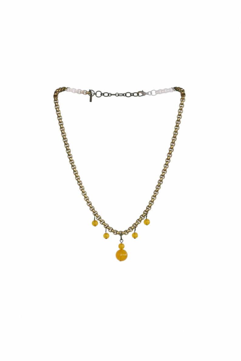 Indhi Yellow Chalcedony Crystal Necklace