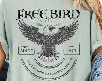 Free Bird T-Shirt, Old School Band Tee on Comfort Colors, Retro Rock, Music Lovers