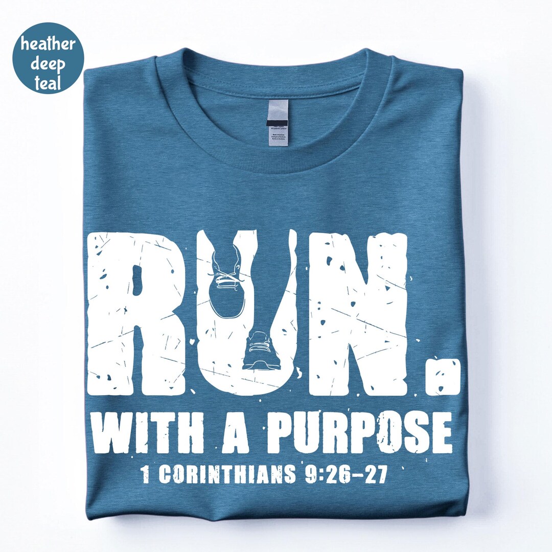 Personalized Bible Verse Run Shirt, Christian Runner Christmas Gift for Her or Him