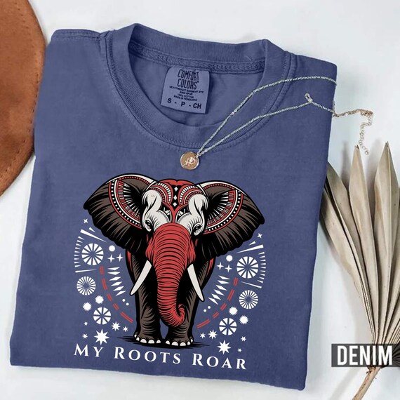 Elephant Graphic T-Shirt: African Heritage Pride, Wildlife Art Unisex Tee