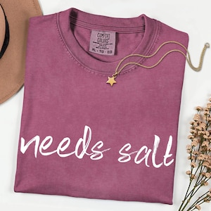 Needs Salt Shirt – Funny Foodie Tee – Chef Aesthetic T-Shirt – Oversize Unisex Comfort Colors Top – Trendy Gift Shirt