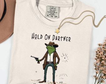Cowboy Frog Comfort Colors Shirt: Funny Overstimulated Meme Tee