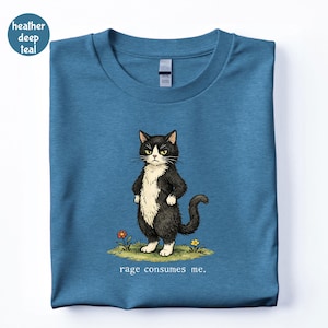Funny Cat Meme Shirt: Rage Consumes Me, Cat T-shirt S-3XL