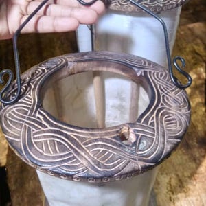 Viking lantern, large Medieval Lantern wooden, Viking lamp, Lantern Candle light,  Historical Re-enactment.