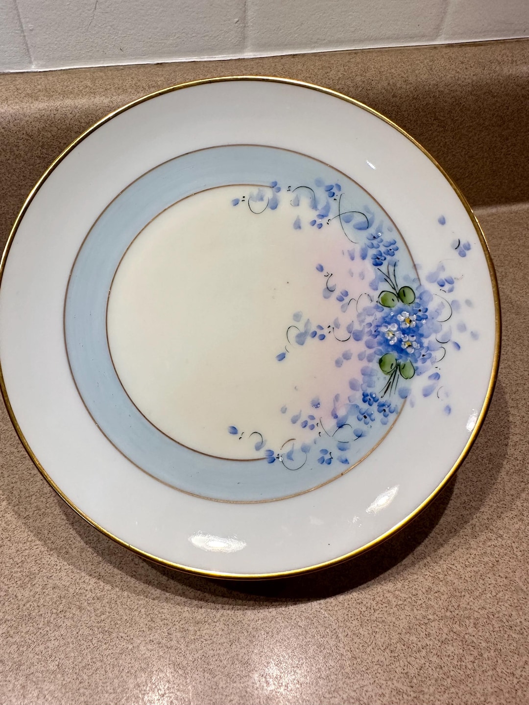 Stouffer Hand Painted Forget Me Not Flower Plate - Etsy