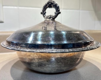 FB Rogers Silverplate Casserole Dish with Pyrex Insert