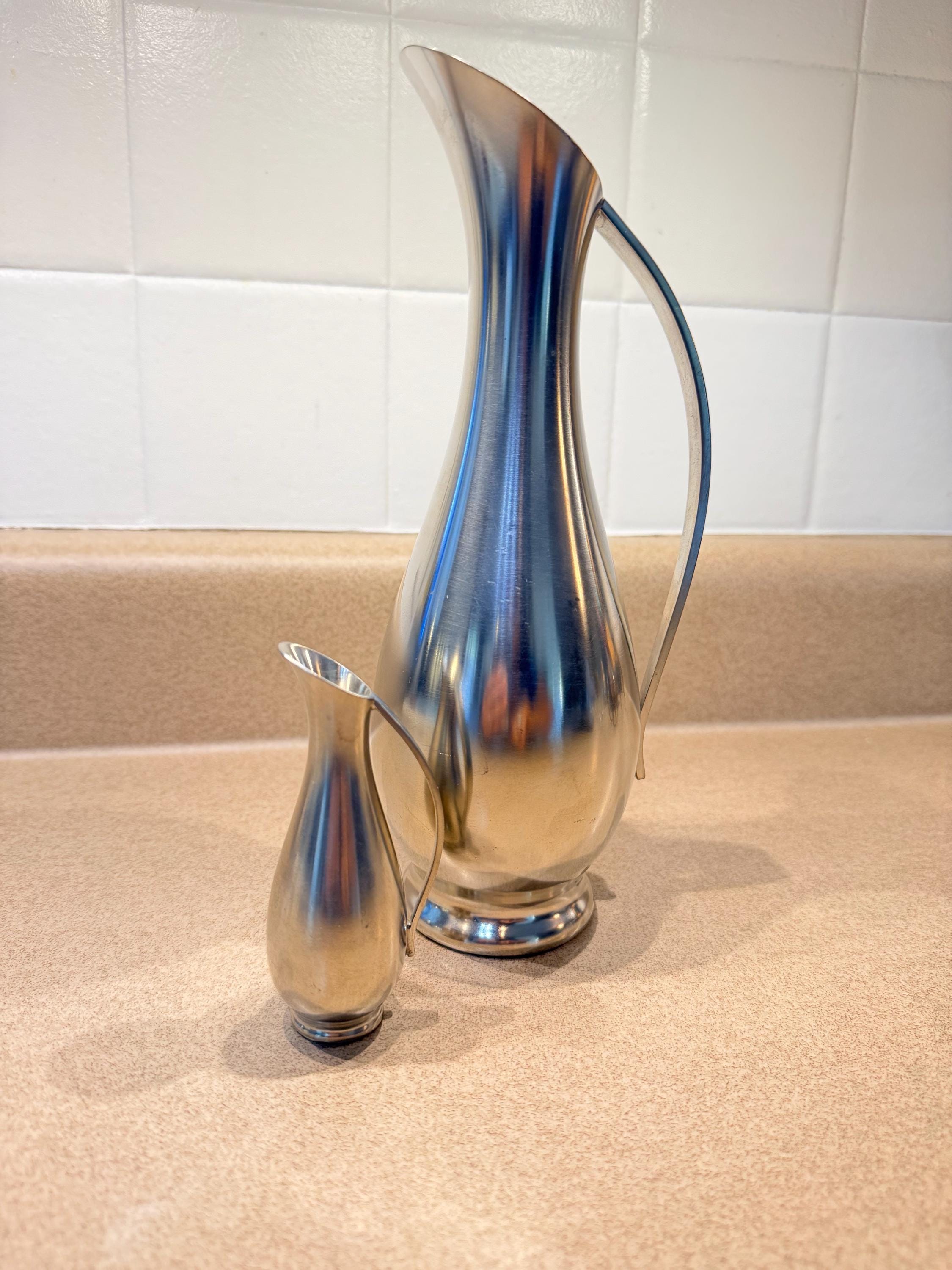 ピューター　アンティークジャグ Antique Pewter Water Pitchers - Etsy