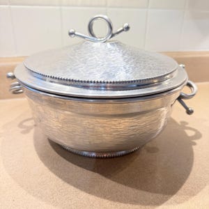 Hammered Aluminum Serving Bowl with Pyrex Insert