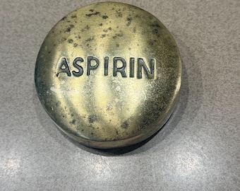 Vintage Brass “Aspirin” Paperweight