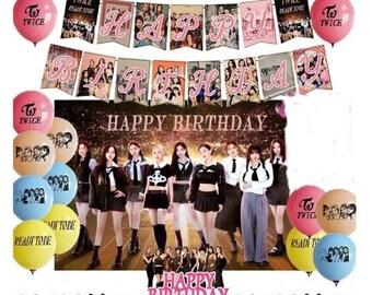 K-POP "Twice" South Korean Female Singing Stars Birthday Party Decorations