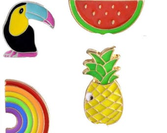 Toucan And Tropical Friends Lapel Pins set of 5