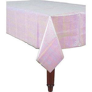 Iridescent Shimmer Tablecloth 54 X 102 inch Reusable OR Heart Plates pk 8