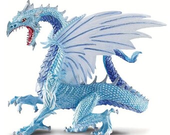 Dragon Figurine | Blue Purple Silver| 6 inches long | Vinyl