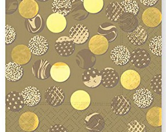 Gold Foil Dots and Dazzle Napkins OR Silver Foil Dots and Dazzle