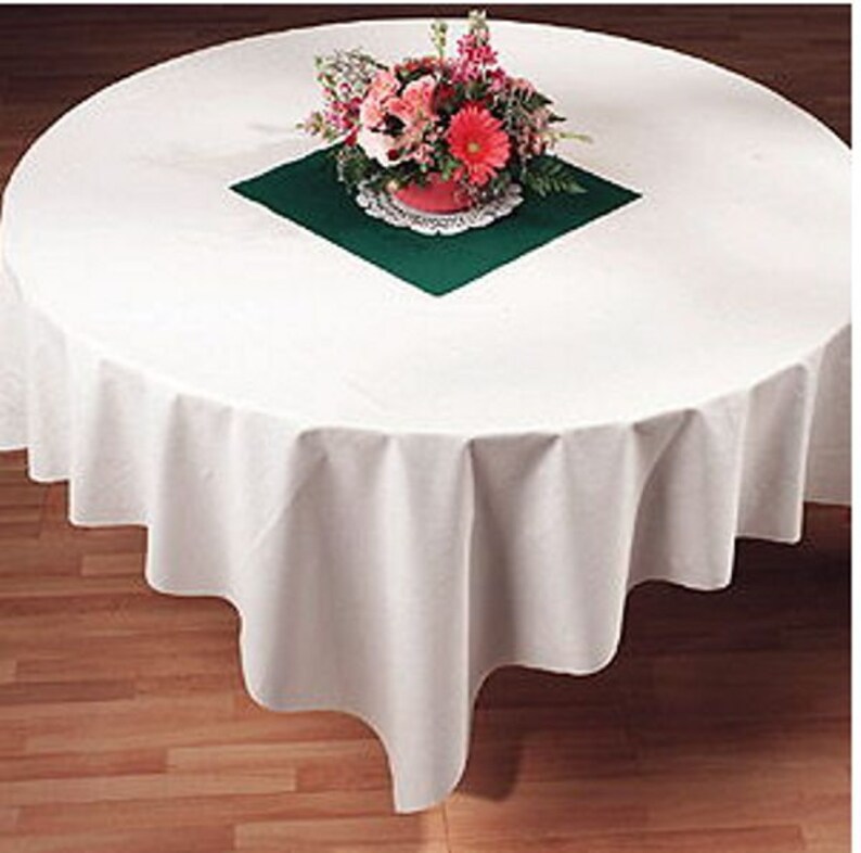 White Recycled Tablecloths Round or rectangular . Picnic Etsy