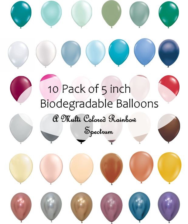 Biodegradable Balloons 5 inch 10 pack /Cake Topper/Balloon Garland/ B…