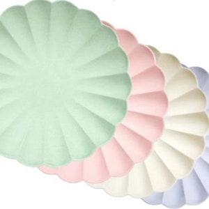 Biodegradable Pastel Plates/Compostable Bamboo/ Pack of 8 or Luncheon Eco Napkins multi-color 7.5 opt2