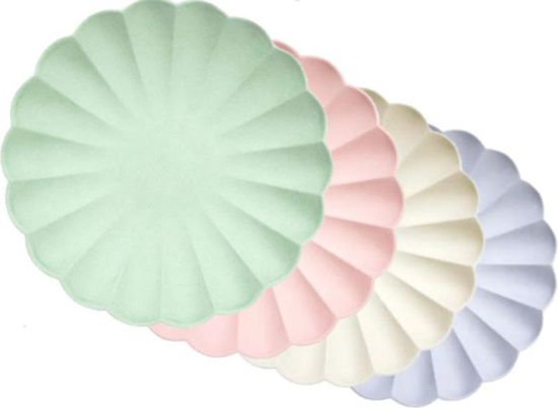 Biodegradable Pastel Plates/Compostable Bamboo/ Pack of 8 or Luncheon Eco Napkins multi-color 7.5 opt2