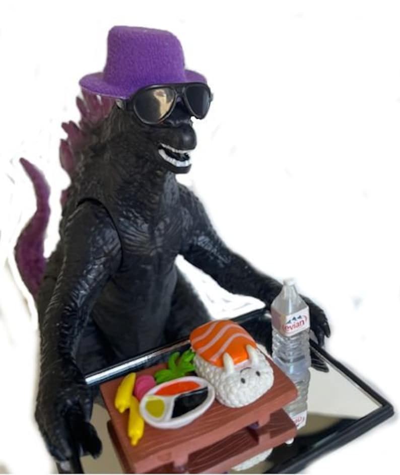 Godzilla Styling Sushi Dude Moveable Limbs 13 inches Long 9 inches tall image 2