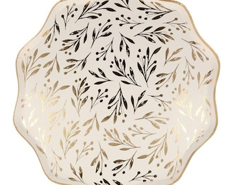 Gold Leaf Dinner Plate set of 8 OR Dinner Napkins pack of 16