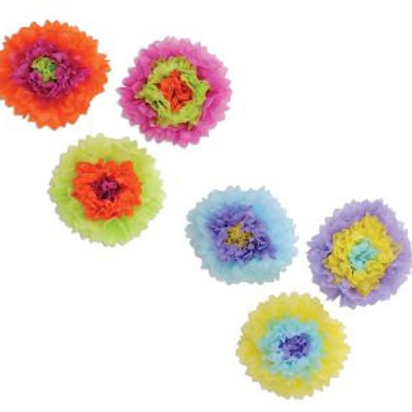 Tissue Flower Poms trio Wedding Backdrop 10 inches