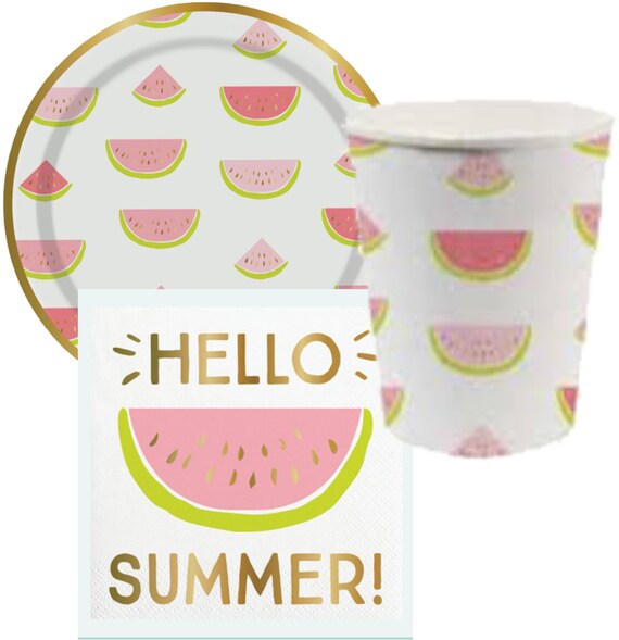 watermelon plates and napkins