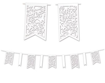 Mr & Mrs Wedding Die Cut Banner 12 feet