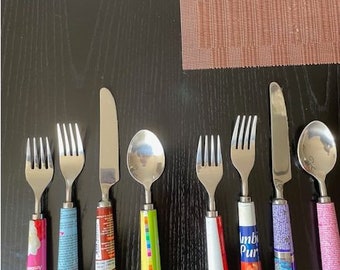 Recycled Tinplate Steel Handles Silverware | Set 24 Pieces Stainless Steel Cutlery