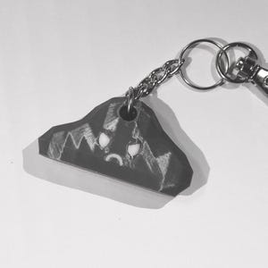 Angry Cloud Keychain - Shiny Grey