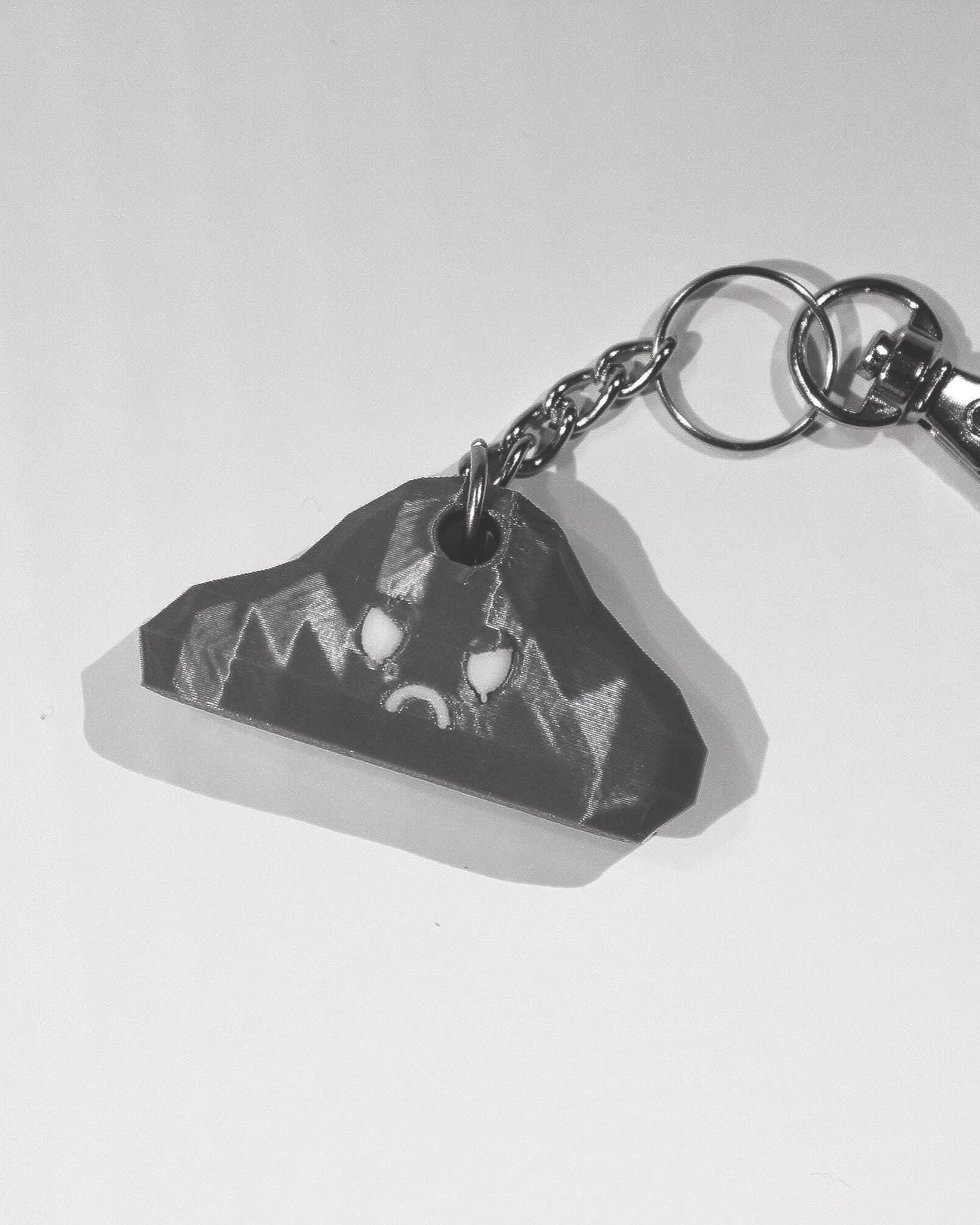 Angry Cloud Keychain - Shiny Grey - Etsy