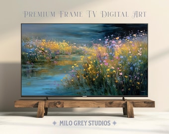 Serene Spring Meadow Samsung Frame TV Art: Impressionist Floral Scene (Digital Download) 75