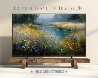 Serene Meadow Landscape Samsung Frame TV Art: Cottagecore Decor (Digital Download) 73