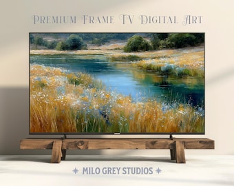Peaceful Meadow and Stream Impressionist Samsung Frame TV Art (Digital Download) 76