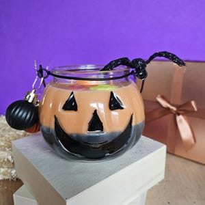 Jack O Lantern Candle– Autumn Candle Handmade- Spooky Season Gift - Creepy Fall Home Décor - Cozy Fall Gift