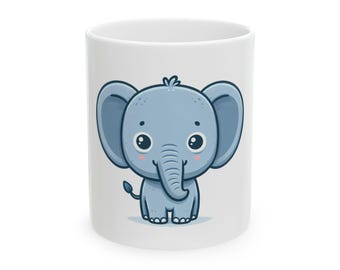 Keramische mok olifant, koffiekopje schattige dieren, schattige theemok, cadeau voor olifantenliefhebber, keukendecor, ontwerp mok olifant, verjaardagscadeau