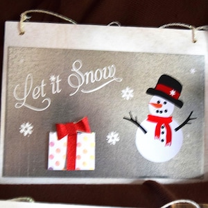 Cartello del pupazzo di neve Let It Snow