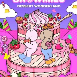 Desser Wunderland Süßes Malbuch, Einfaches Malbuch, Ausmalbilder, zum ausdrucken, sofort herunterladen