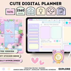 All-in-One Digital Planner 2025, 2026, 2027, Digital Planner, Digital Journal, Digital Goodnotes Template, Weekly, Daily Planner, Notability