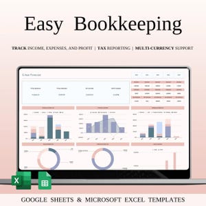 Bookkeeping Template Small Business Spreadsheet Income Expense Tracker Accounting Spreadsheet Google Sheets Excel