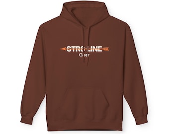Unisex STR8 LINE GEAR Fleece Hoodie – Soft Cotton-Polyester Blend, Relaxed Fit
