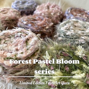 Forest Pastel Bloom Series - Limited Edition Fibre Art Yarn Textured Yarn Ball | Luxe Decorative Fibre for Crochet, Weaving, Knitting, Craft
