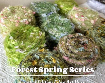 Forest Spring Series - Limited Edition Fibre Art Yarn –100g Textured Yarn Ball | Luxe Decorative Fibre for Crochet, Weaving, Knitting, Craft
